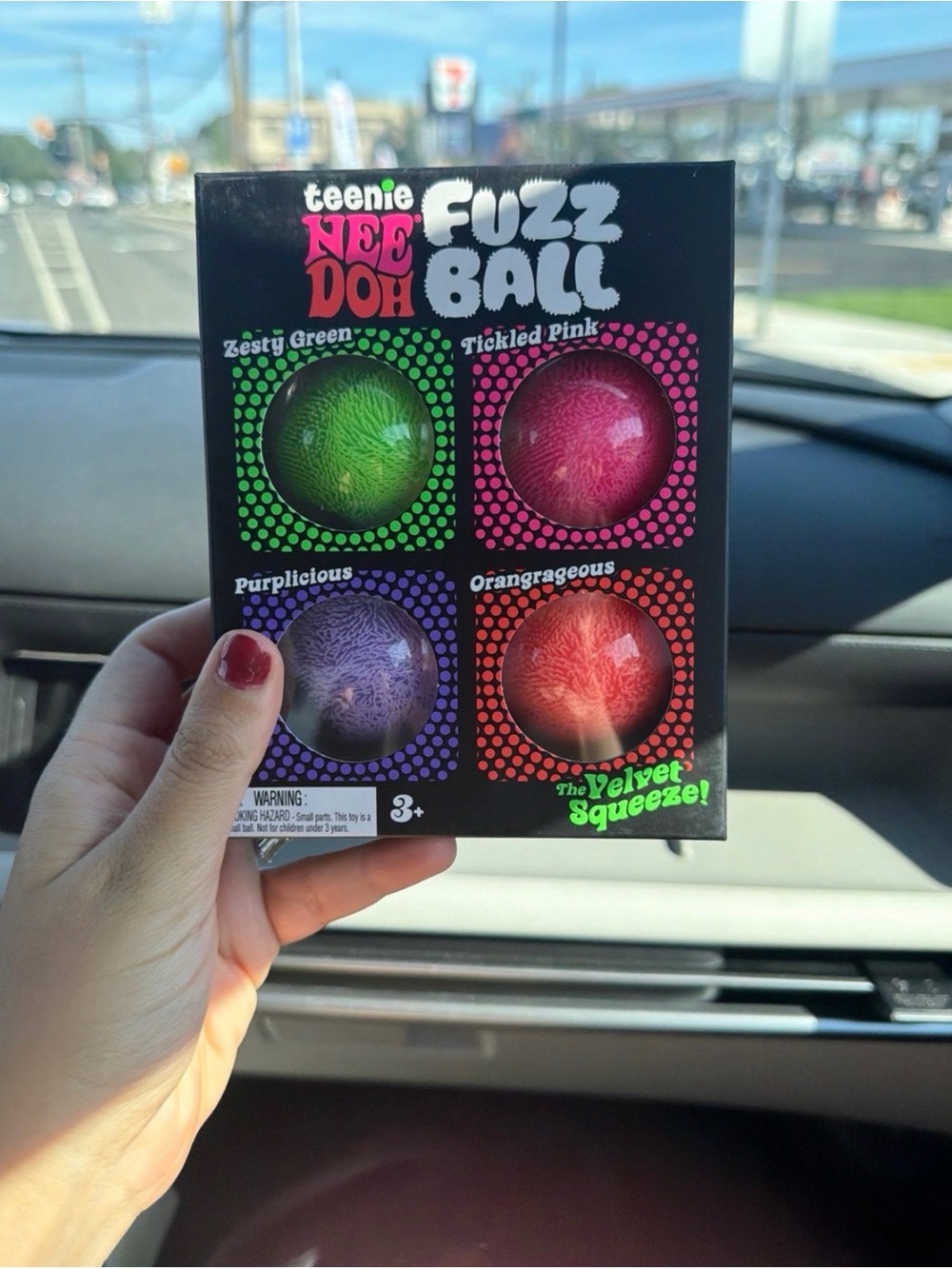 teenie NEE DOH Fuzz Ball 4-Pack – Green, Pink, Purple, Orange